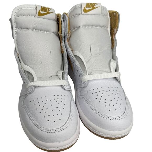 💎✨NEW IN BOX✨💎NIKE Jordan One Retro High OG (PS) White/Gold - Picture 7 of 7